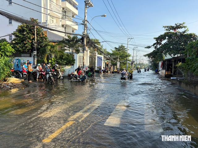 Triều cường dâng cao: Phụ huynh, học sinh TP.HCM chật vật đến trường - Ảnh 16.