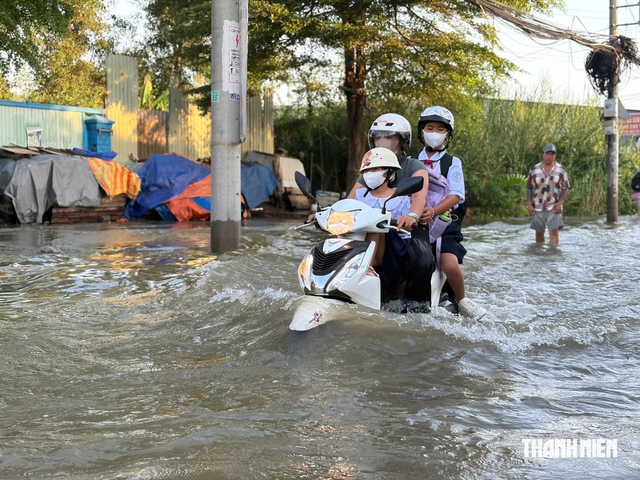 Triều cường dâng cao: Phụ huynh, học sinh TP.HCM chật vật đến trường - Ảnh 7.
