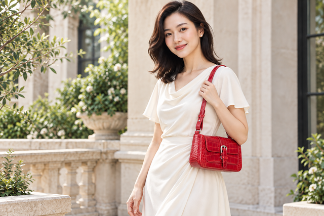 Chọn qu&agrave; 20-10 c&ugrave;ng thời trang da đ&agrave; điểu, c&aacute; sấu Khatoco - Ảnh 2.
