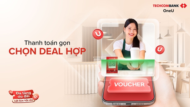 Quét QR Techcombank, nhận nhiều ưu đãi: Dùng voucher, thanh toán bằng U-Point, trúng iPhone 18 Pro - Ảnh 1.