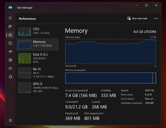 Windows 11 26H2 xuất hiện dấu hiệu tiết kiệm RAM - Ảnh 1.