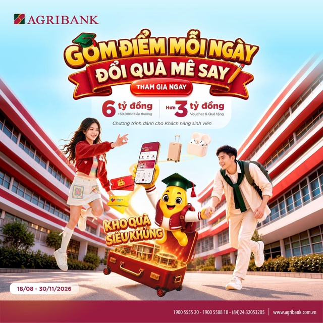 Agribank c&ugrave;ng sinh vi&ecirc;n &lsquo;Gom điểm mỗi ng&agrave;y - Đổi qu&agrave; m&ecirc; say&rsquo; tr&ecirc;n Agribank Plus - Ảnh 1.