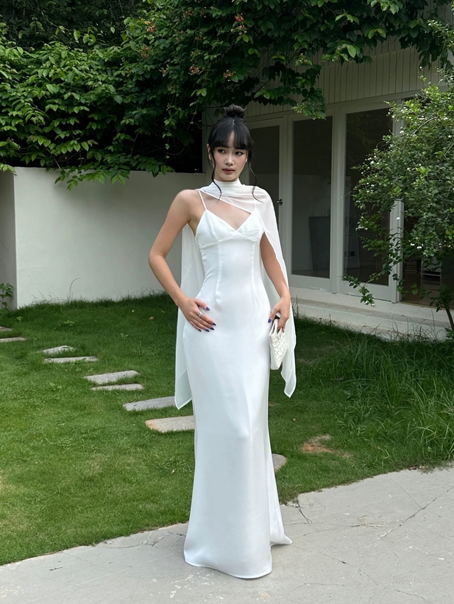 Điểm xuyết khăn choàng voan, lụa với váy dài tôn thần thái kiêu sa - Ảnh 6.