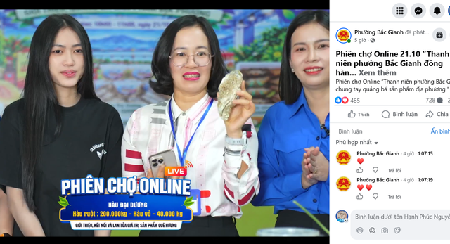 Bí thư phường ở Quảng Trị livestream bán cua, hàu, nông sản, chốt hàng trăm đơn - Ảnh 1.