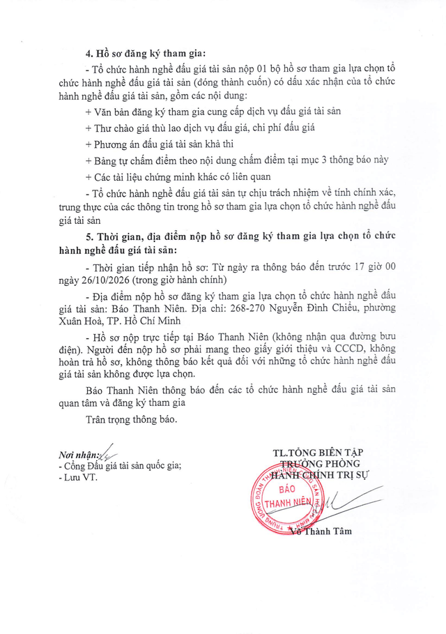 Th&ocirc;ng b&aacute;o về việc lựa chọn tổ chức h&agrave;nh nghề đấu gi&aacute; t&agrave;i sản - Ảnh 6.
