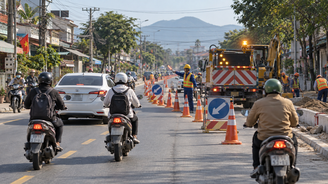 Xe công trình bật đèn vàng nhấp nháy có phải xe ưu tiên, buộc phải nhường đường? - Ảnh 2.