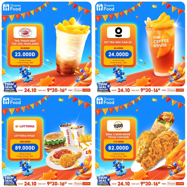 Đón mùa lễ hội cùng ShopeeFood, deal hời giảm đến 50% trên Trùm Deal Lên Live 24.10- Ảnh 1.