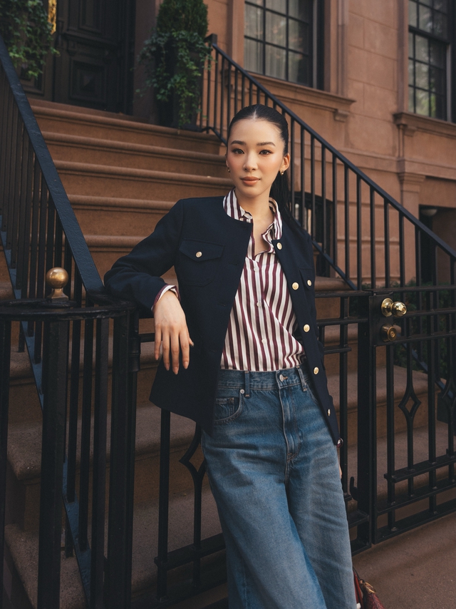 Cách phối quần jeans mùa lạnh đẹp xao xuyến- Ảnh 6.