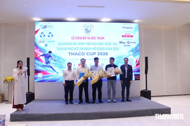 16 đội dự giải bóng đá sinh viên ĐH Quốc gia TP.HCM mở rộng THACO Cup 2026- Ảnh 1.