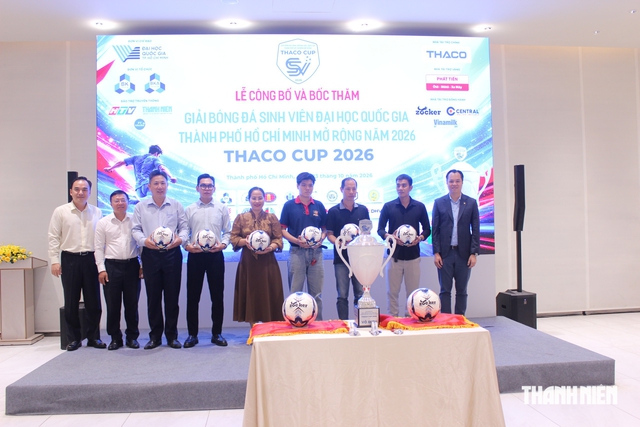 16 đội dự giải bóng đá sinh viên ĐH Quốc gia TP.HCM mở rộng THACO Cup 2026- Ảnh 2.