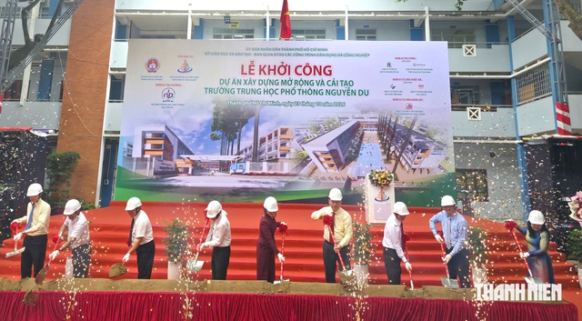 TP.HCM khởi c&ocirc;ng mở rộng v&agrave; cải tạo Trường THPT Nguyễn Du hơn 136 tỉ đồng - Ảnh 2.