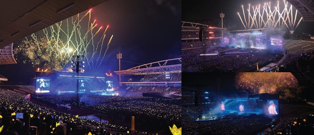 Mỹ Đình đẹp nghẹt thở trong đêm cuối BIGBANG: Pháo hoa rợp trời, ‘yellow ocean’ sáng rực - Ảnh 1.