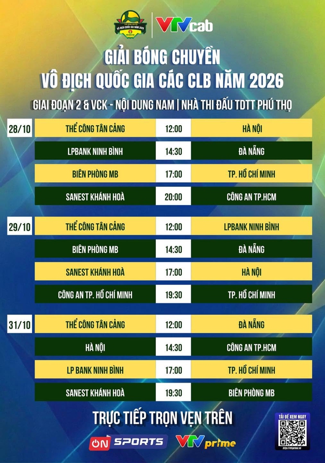 Lịch thi đấu và trực tiếp giải bóng chuyền nam vô địch quốc gia 2026: Hấp dẫn- Ảnh 3.