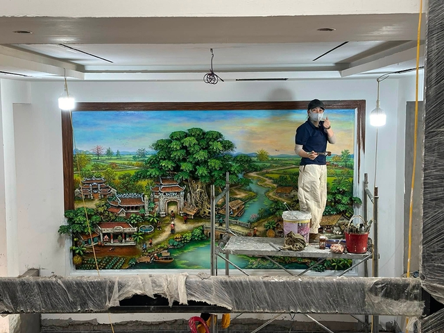 Khi chiếc bay của thợ xây thành 'cọ vẽ' - Ảnh 2.