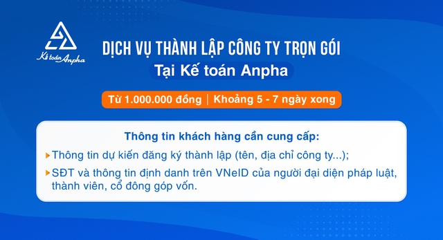 Kế toán Anpha: Đơn vị cung cấp dịch vụ thành lập công ty trọn gói uy tín - Ảnh 1.