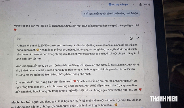 Sơ hở l&agrave; nhờ AI: Từ giải b&agrave;i tập đến viết lời cảm ơn, xin lỗi - Ảnh 3.