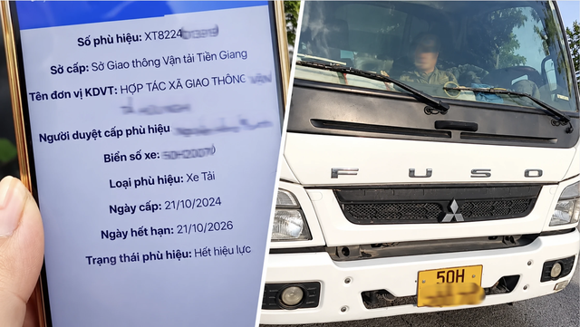 Phù hiệu hết hạn 8 ngày vẫn lưu thông: Tài xế, chủ xe bị phạt 28 triệu đồng - Ảnh 1.