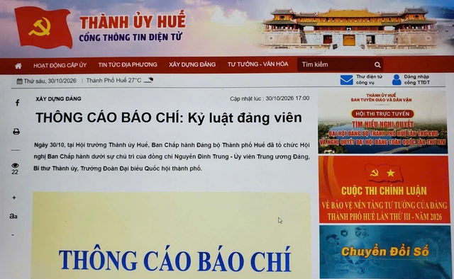 Một cán bộ Thường vụ Tỉnh ủy về hưu ở Huế bị kỷ luật cảnh cáo- Ảnh 1.