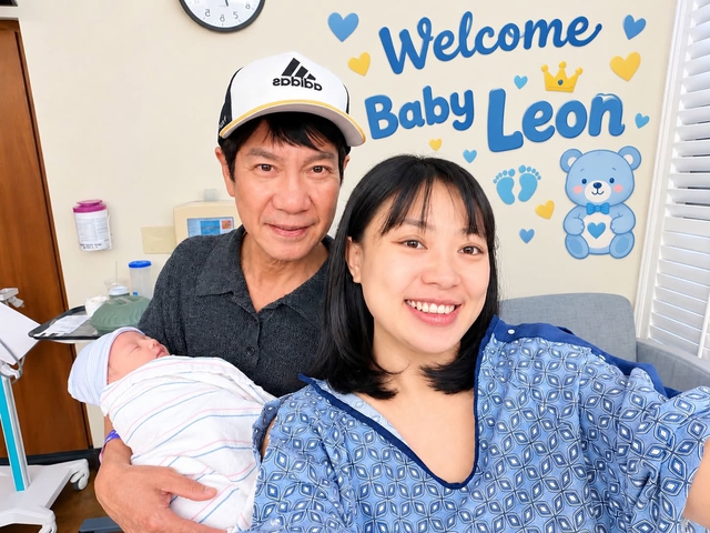 Lê Huỳnh rơi nước mắt khi đón con chào đời ở tuổi 62 - Ảnh 1.