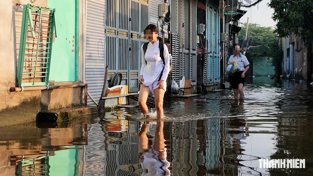 Trường ở TP.HCM không bắt buộc mặc áo dài, mang giày bata ngày mưa, ngập- Ảnh 2.