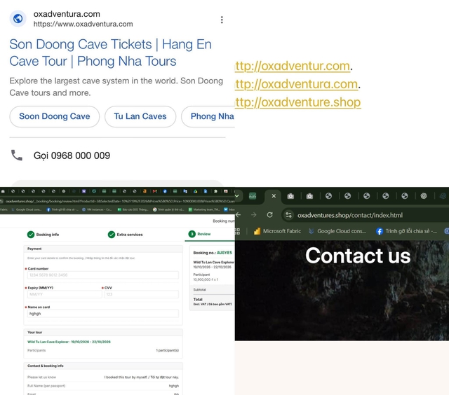 Cảnh báo website giả mạo Oxalis để lừa đảo bán tour Sơn Đoòng- Ảnh 1.
