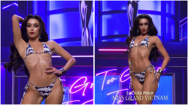Emoura Phạm 'bốc lửa' với bikini, đổi v&aacute;y dạ hội ngay trước giờ G - Ảnh 1.