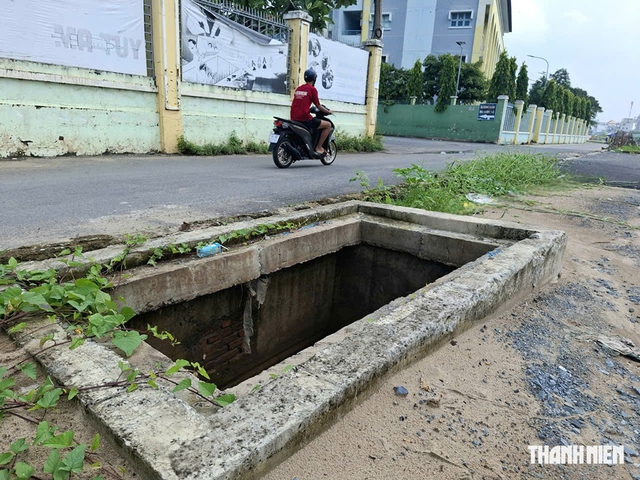 Hố ga 'há miệng'- Ảnh 1.