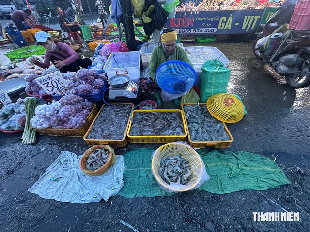 Trở lại chợ tự phát quanh chợ đầu mối Thủ Đức: Cá nằm la liệt dưới đường - Ảnh 6.