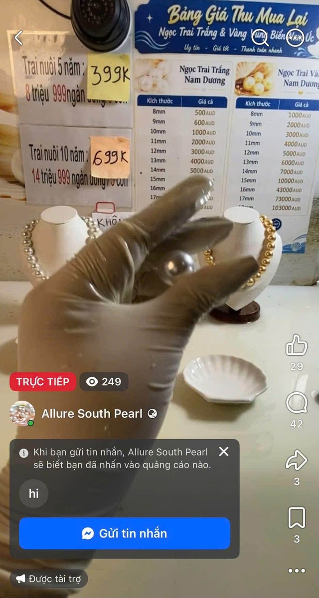 C&ocirc;ng an TP.HCM cảnh b&aacute;o thủ đoạn lừa đảo mua ngọc trai qua livestream - Ảnh 1.
