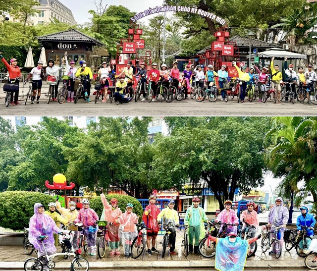 Nh&oacute;m đạp xe mừng xu&acirc;n B&iacute;nh Ngọ 2026 vẽ h&igrave;nh ngựa ấn tượng tại H&agrave; Nội - Ảnh 3.