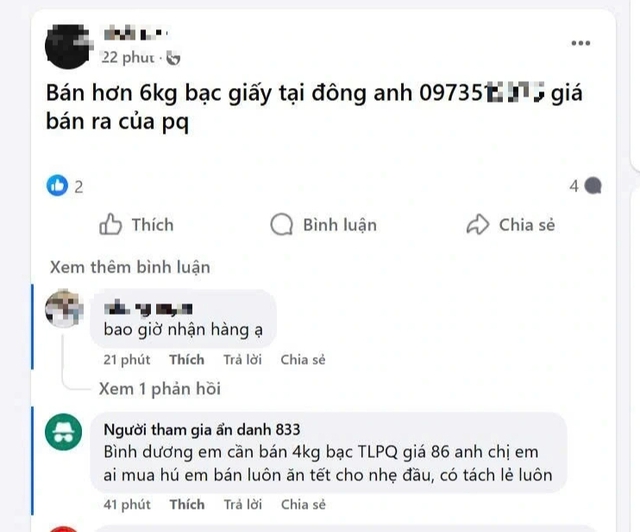 Gi&aacute; bạc l&igrave;nh x&igrave;nh, rao b&aacute;n gấp chỉ mong 'b&aacute;n đi ăn tết cho nhẹ đầu'- Ảnh 1.