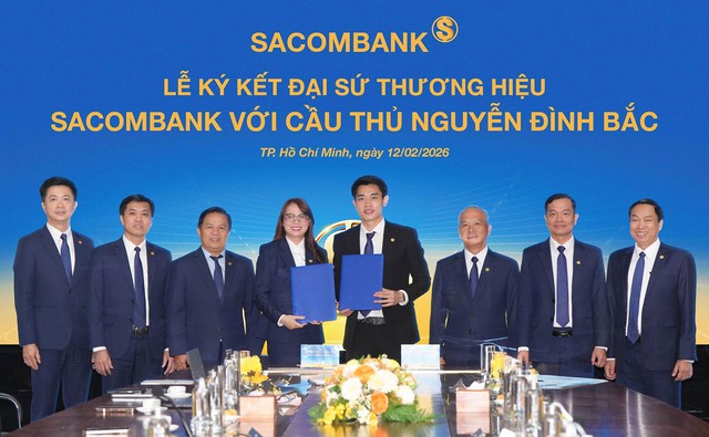 Cầu thủ Nguyễn Đ&igrave;nh Bắc ch&iacute;nh thức trở th&agrave;nh Đại sứ thương hiệu SACOMBANK- Ảnh 1.