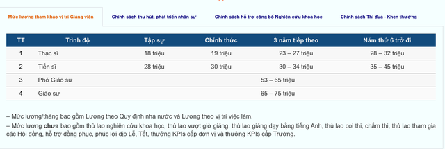 Trường ĐH c&ocirc;ng lập tuyển dụng giảng vi&ecirc;n lương 75 triệu đồng/th&aacute;ng v&agrave; nhiều đ&atilde;i ngộ kh&aacute;c - Ảnh 1.