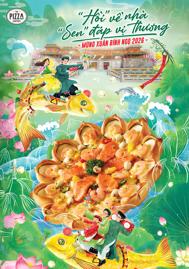 ‘Mở pizza là thấy Tết’: Khi sen Huế bước vào trải nghiệm pizza hiện đại - Ảnh 1.