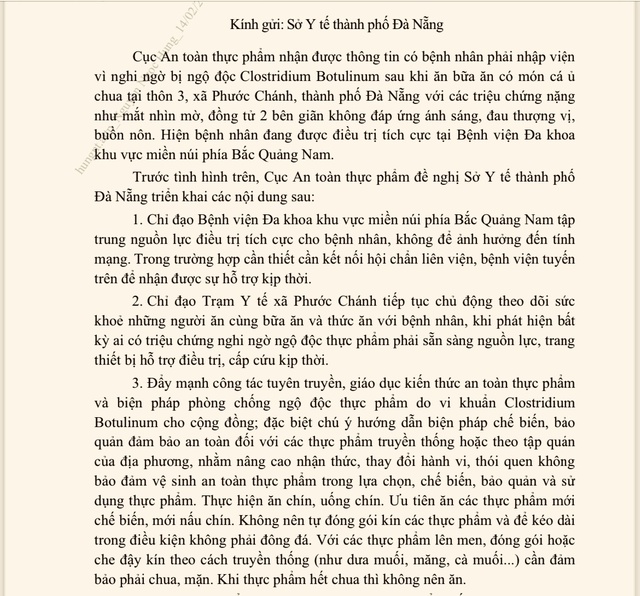 Ghi nhận trường hợp nhập viện sau bữa ăn c&oacute; m&oacute;n c&aacute; ủ chua- Ảnh 1.