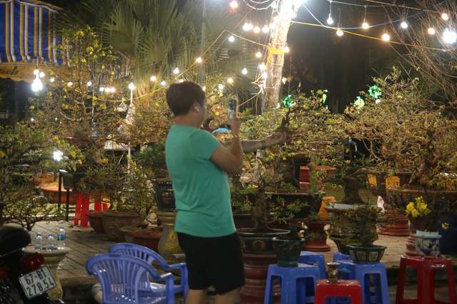Chợ hoa tết Long Xuyên thức trắng: Đại gia săn mai 'khủng', nhà vườn tranh thủ livetream - Ảnh 4.