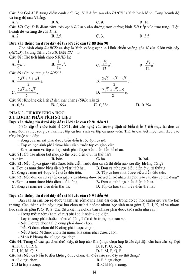 Đề thi mẫu đ&aacute;nh gi&aacute; năng lực ĐH Quốc gia TP.HCM 2026 - Ảnh 14.