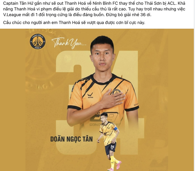 Thực hư chuyện Do&atilde;n Ngọc T&acirc;n rời CLB Thanh H&oacute;a

- Ảnh 1.