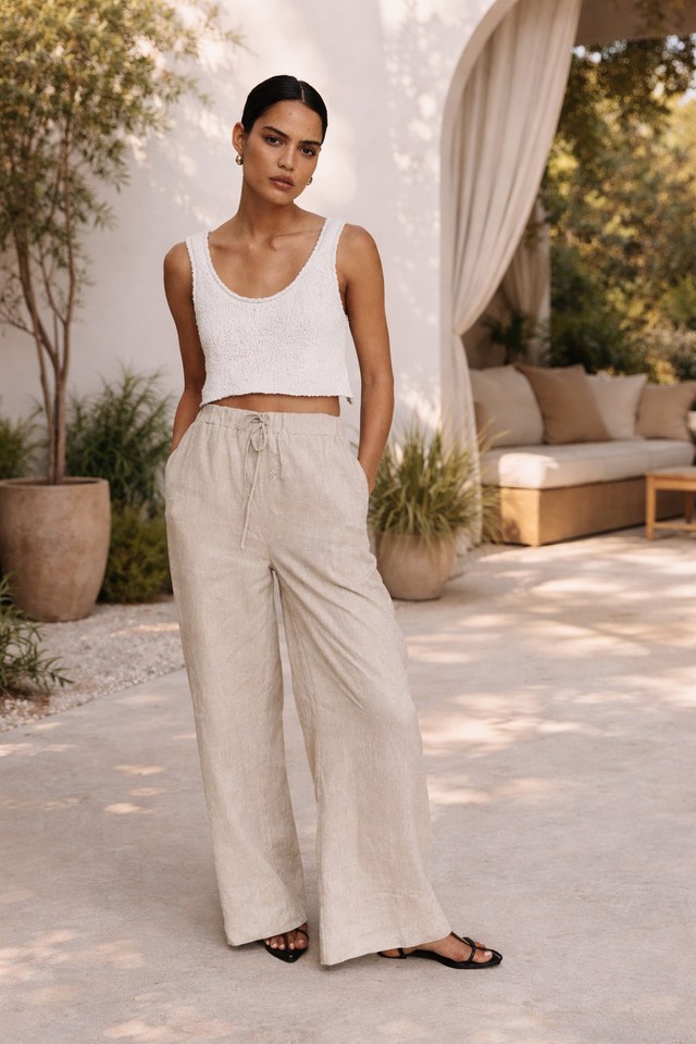 'Giải nhiệt' ngày nắng với quần linen và áo không tay- Ảnh 1. 'Giải nhiệt' ngày nắng với quần linen và áo không tay- Ảnh 1.