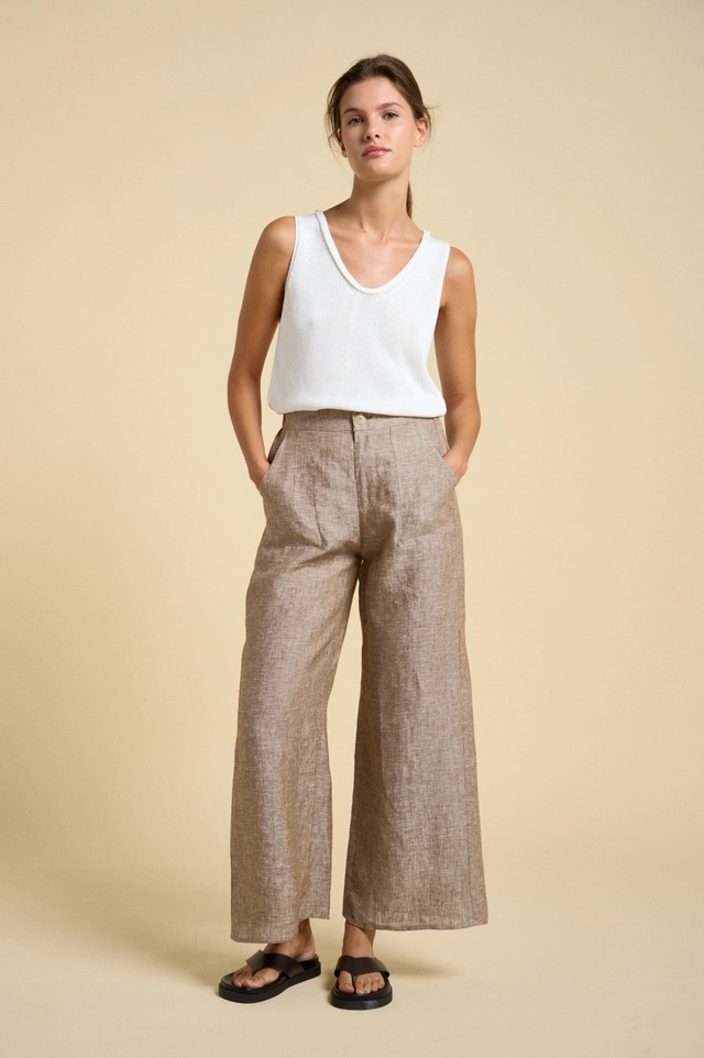 'Giải nhiệt' ngày nắng với quần linen và áo không tay- Ảnh 6. 'Giải nhiệt' ngày nắng với quần linen và áo không tay- Ảnh 6.