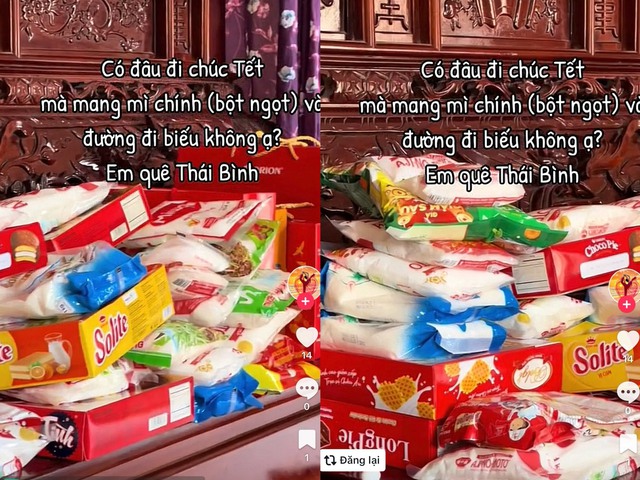 Bất ngờ nhiều người biếu mì chính, hạt nêm dịp tết, chất kín trên bàn thờ - Ảnh 2.