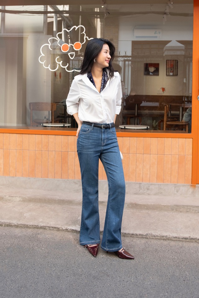 Mùa xuân, mùa diện quần jeans xanh - Ảnh 8.