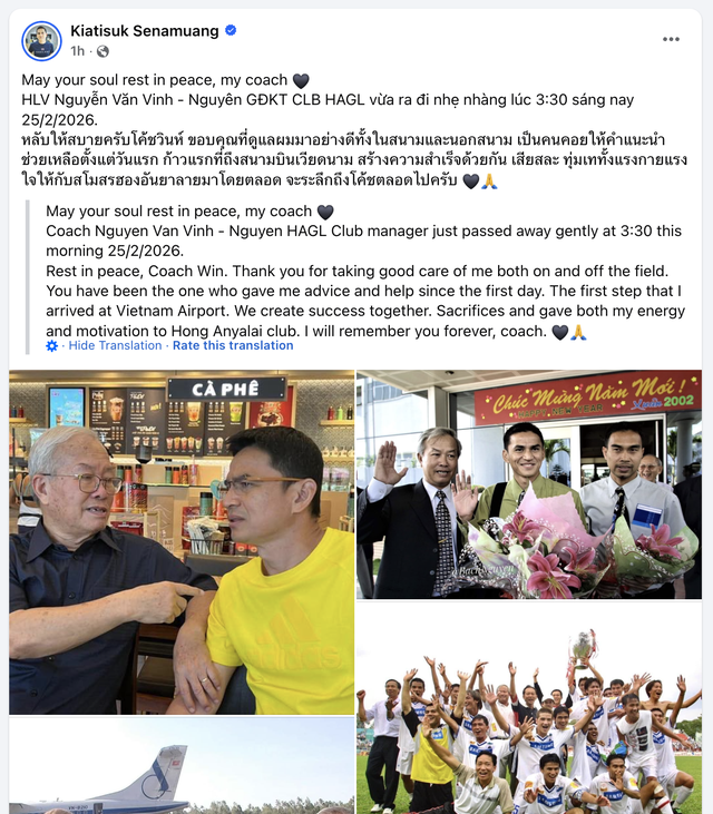 Kiatisuk nghẹn ng&agrave;o tiếc thương HLV Nguyễn Văn Vinh, mong &ocirc;ng y&ecirc;n nghỉ- Ảnh 1.