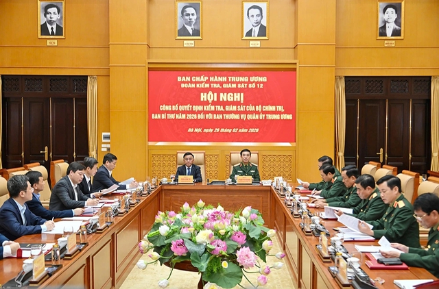 C&ocirc;ng bố quyết định kiểm tra, gi&aacute;m s&aacute;t của Bộ Ch&iacute;nh trị đối với Qu&acirc;n ủy T.Ư - Ảnh 1.