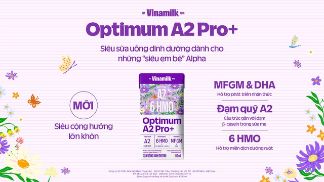 Vinamilk ra mắt Optimum A2 pro+ từ đạm qu&yacute; A2 - 6 HMO - MFGM & DHA- Ảnh 1.