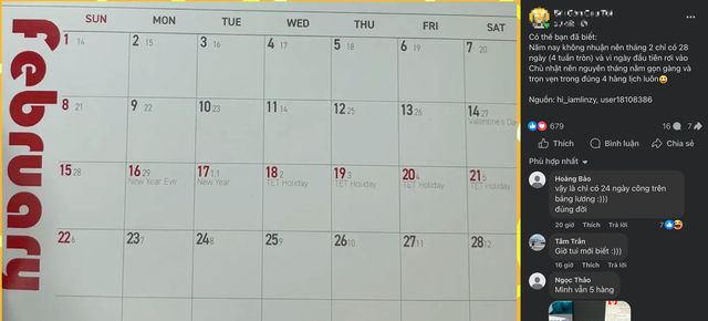 D&acirc;n mạng bất ngờ ph&aacute;t hiện lịch th&aacute;ng 2 năm nay 'qu&aacute; ho&agrave;n hảo', c&oacute; hiếm gặp? - Ảnh 1.