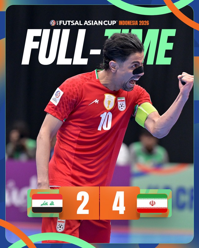 Iran ngược d&ograve;ng nghẹt thở, đ&aacute;nh bại Iraq: Xuất sắc gi&agrave;nh v&eacute; chung kết futsal ch&acirc;u &Aacute;- Ảnh 1.