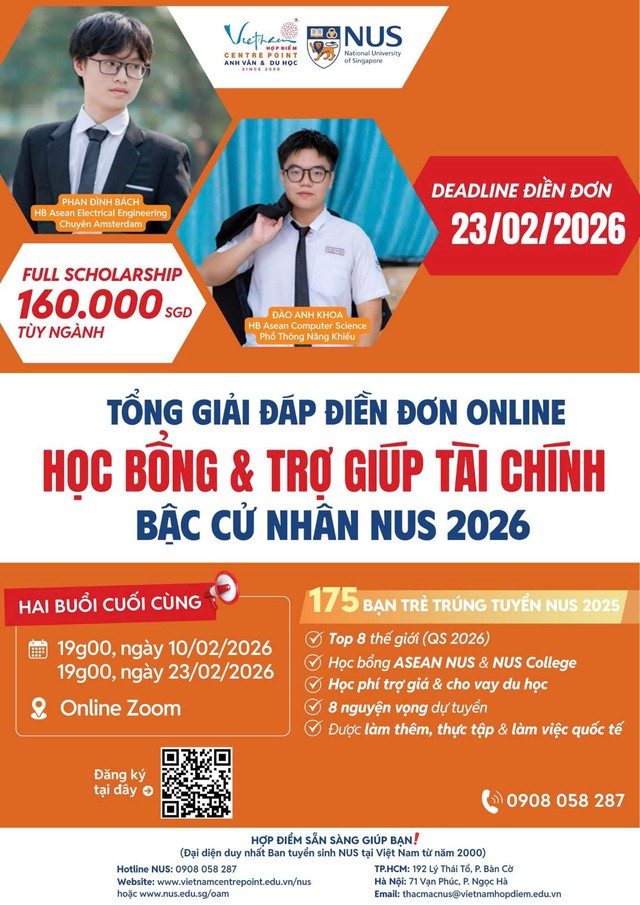 23.2: Ăn tết kh&ocirc;ng qu&ecirc;n ho&agrave;n tất hồ sơ dự tuyển học bổng cử nh&acirc;n NUS - Ảnh 1.
