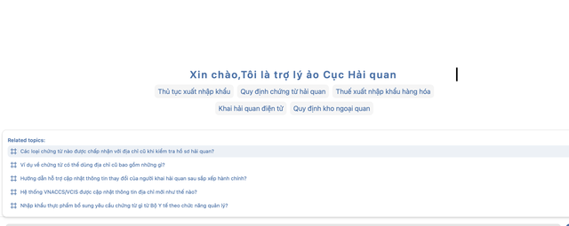 Hải quan thử nghiệm Chatbot AI để hỗ trợ quản l&yacute; - Ảnh 1.