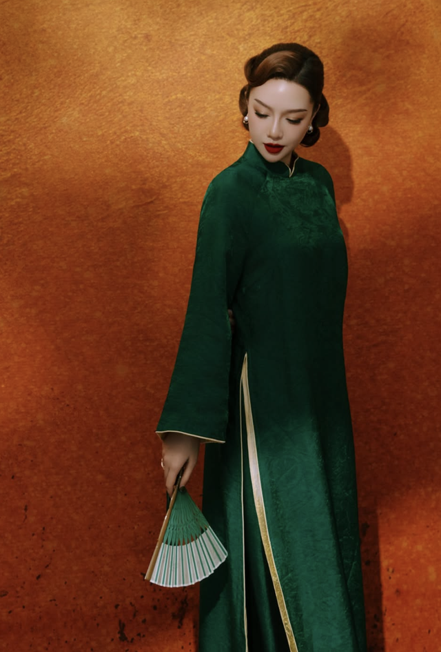Áo dài xanh lá, lựa chọn mới của vẻ đẹp quốc dân ngày tết- Ảnh 10.
